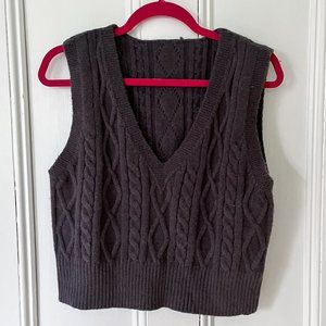 slate grey knit sweater vest